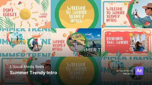 Intro/Opening Video - Summer Trendy Intro After Effects Project Files