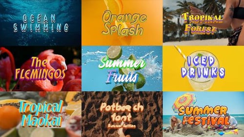 Edit Tropical Summer Text Effects Pack – Fruits, Birds & Cold Drink Vibes