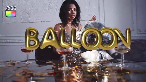 Animated Golden Balloon Lettering Title Reveal