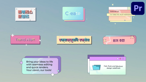 Gradient Folder Pop Ups Titles for Premiere Pro