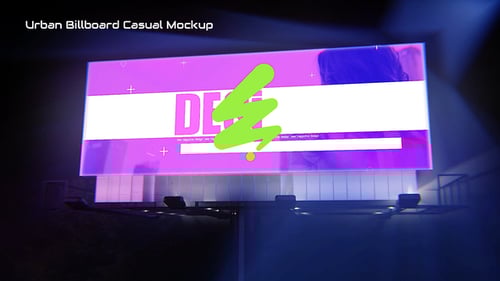 Dynamic Urban Billboard Advertising Mockup