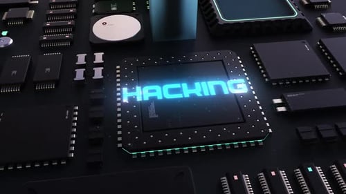 pirater l'en-tête sur le fond d'une puce avec beaucoup de processus.