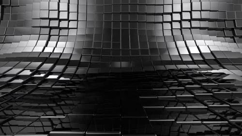 Animated Reflective Cubes Grid Abstract Modern Motion Background