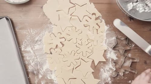 Baking Christmas sugar cookies for Santa