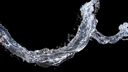 Dynamic Fluid Water Splash Animation with Alpha Channel