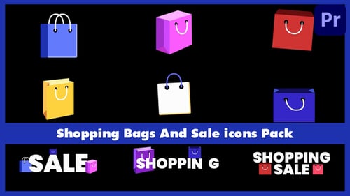 Shopping Bags And Sale Icons Pack for Premiere Pro