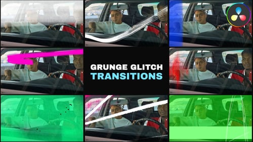 Grunge Glitch Seamless Transitions for DaVinci Resolve
