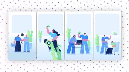 Modern Flat Design Vertical Animations for Business Social Media