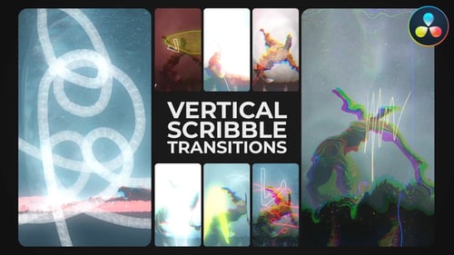 Dynamic Scribble Glitch Vertical Video Transitions Pack