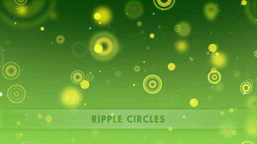 Green Abstract Background with Floating Glowing Circles and Particles
