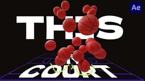 Energetic Basketball Opener with 3D Graphics and Dynamic Scribble Animation
