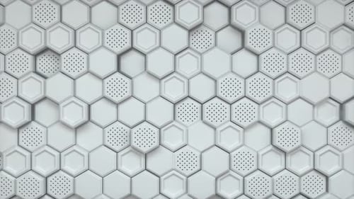 Animated White Hexagon Grid Abstract Background