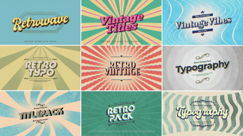 Retro Animated Display Titles for Video Openers