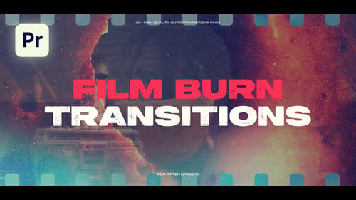 Cinematic Film Burn Transitions with Retro Effects Pack