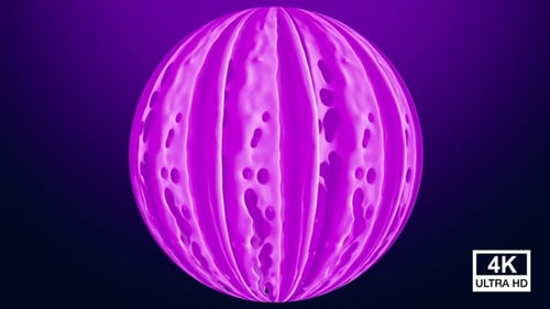 Abstract Purple Sphere with Fluid Movement and Organic Texture