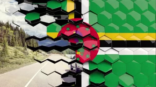 Geometric Hexagon Flag Reveal Transition