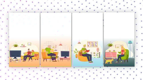 Dynamic Vertical Social Media Intro with Geometric Background