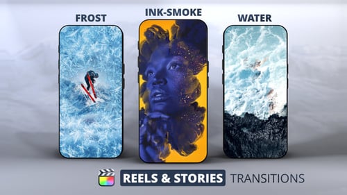 Dynamic Water, Frost, Ink, and Smoke Transitions for Social Media Reels