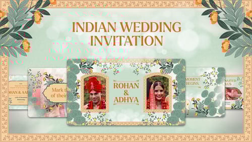 Elegant Indian Wedding Invitation with Animated Floral Design