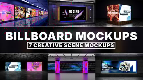 Modern 3D Billboard Scene Kit – Metro & Exhibition Advertising Templates MOGRT