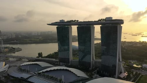 Singapore City Skyline at Marina Bay Singapore