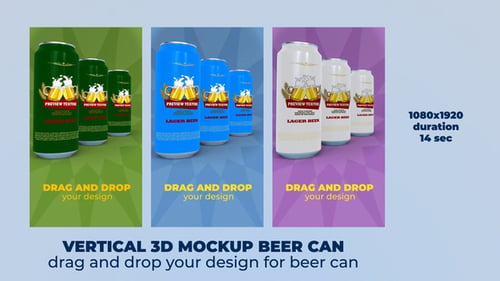 Vertical 3D Mockup Beer Can