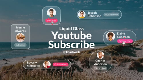 Animated Frosted Glass YouTube Subscribe Call to Action Button