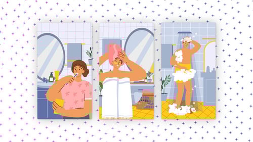 Abstract Geometric Motion Background for Vertical Social Media