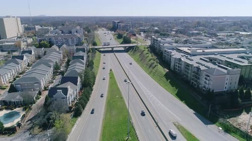 Aerial of Cars Driving on the Highway in Atlanta Georgia