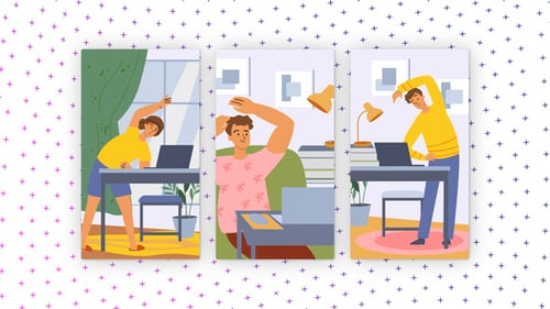 Flat Design Warm Up Exercise Vertical Social Media Posts