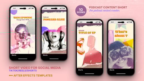 Podcast Content Short Video Template for TikTok/Shorts/Reels