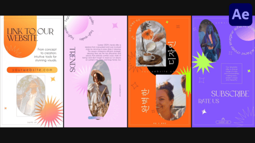 Gradient Vertical Social Media Stories for After Effects