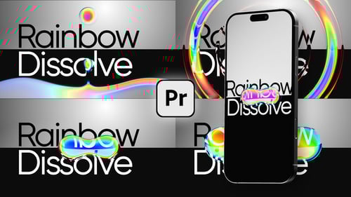 Transiciones VHS de Rainbow Color Dissolve Glitch