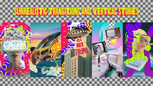 Surreal Collage Transitions for Dynamic Vertical Stories