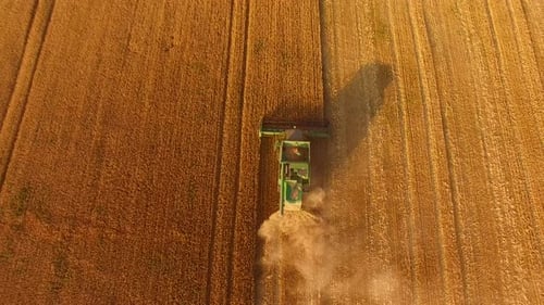 Aerial View of Combine Harvester.