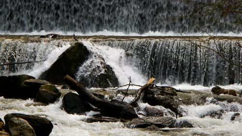 Natural Waterfall And River