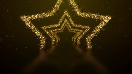 Golden Glittering Star Particles Loop Background