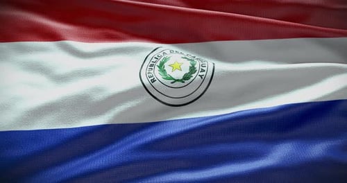 Paraguay Flag Waving Seamless Loop Animation