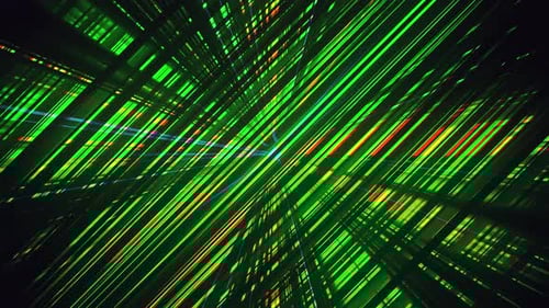 VJ Green Dynamic Glowing Lines