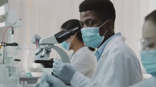 African-American Male Scientist in Lab