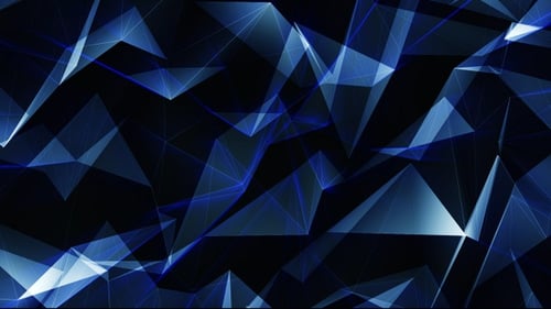 Blue Glowing Polygons Background Loop