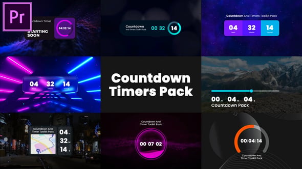 Modern Digital Countdown Timers Pack for Broadcasts and Events, Openers ...