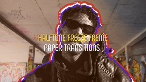 Halftone Freeze Frame Paper Transitions
