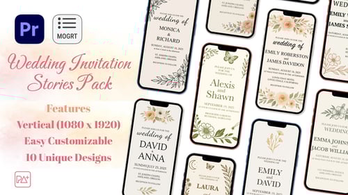 Wedding Invitation Stories Pack For Premiere Pro