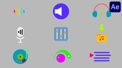 Music And Audio Icons Pack for After Effects