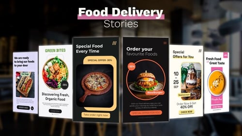 Modern Animated Food Delivery Social Stories