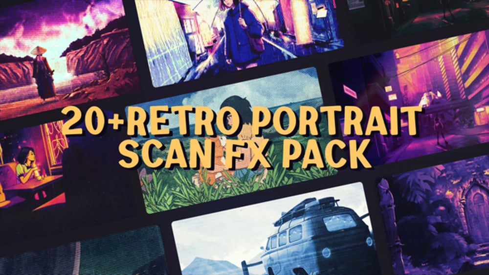 Retro Portrait Scan FX – VHS Grunge Texture & Analog Frame Pack ...