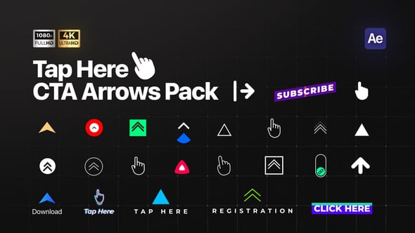 Tap Here CTA Arrows Pack, Infographics ft. swipe up & animated arrow ...