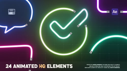 Animated Neon Frames & Icons