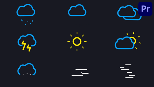Paquete de íconos de Weather Line para Premiere Pro